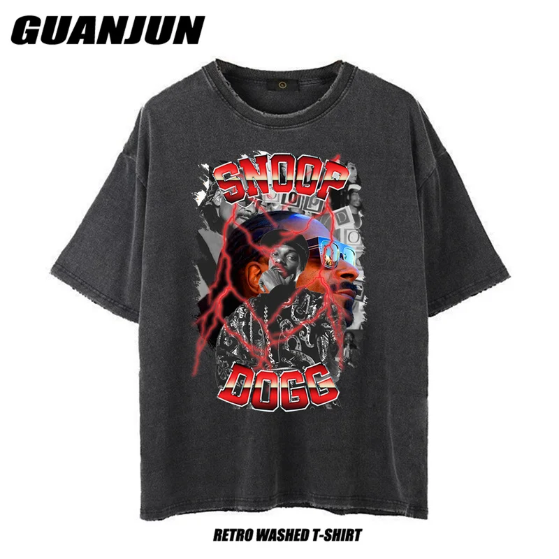 

Rapper Snoop Doggy Dogg T-Shirt Graphic T-shirts Men's Clothing Hip Hop Fashion Vintage Tee Shirt Washed Oversized Unisex Tops
