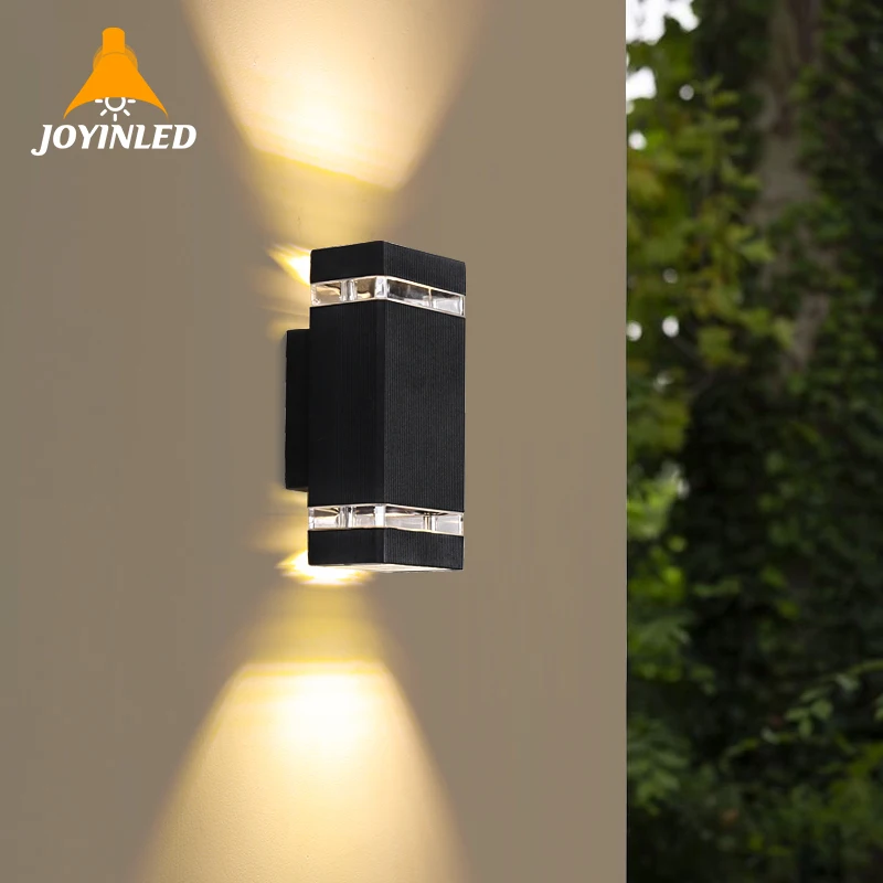 

Modern Waterproof Top and Bottom Aluminium Cube LED Wall Light Fixture Double Wall Lamp Outdoor E27 Socket Top and Bottom Glow