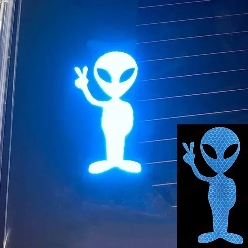 Decoration Sticker Motorcycle Car Alien Reflector Stickers Motorbike Decorative Accessory High Reflective Stickers