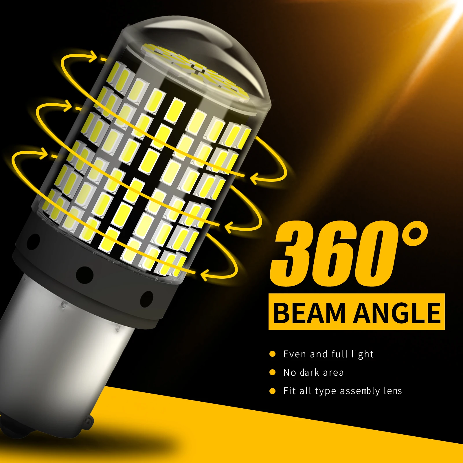 AILEO LED   ÷ ,  ĸ  õ  ĵ  , 3014 Ĩ 144SMD, BA15S P21W, BAU15S PY21W, 2 