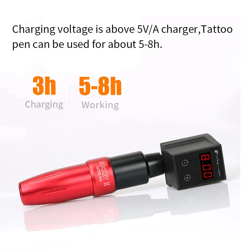 Tattoo Supplies Tattoo Kit Professional Mini Wireless Power Supply For Tattoo Machine Portable Battery RCA/DC Jack LED Digital Screen Type-C Cord