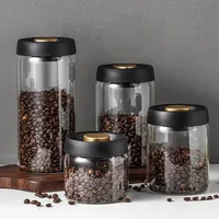 Coffee Beans Vacuum Sealed Borosilicate Glass Tank Moisture Proof Air Extraction Cereals Storage Jar for Kitchen Tea Storage 2