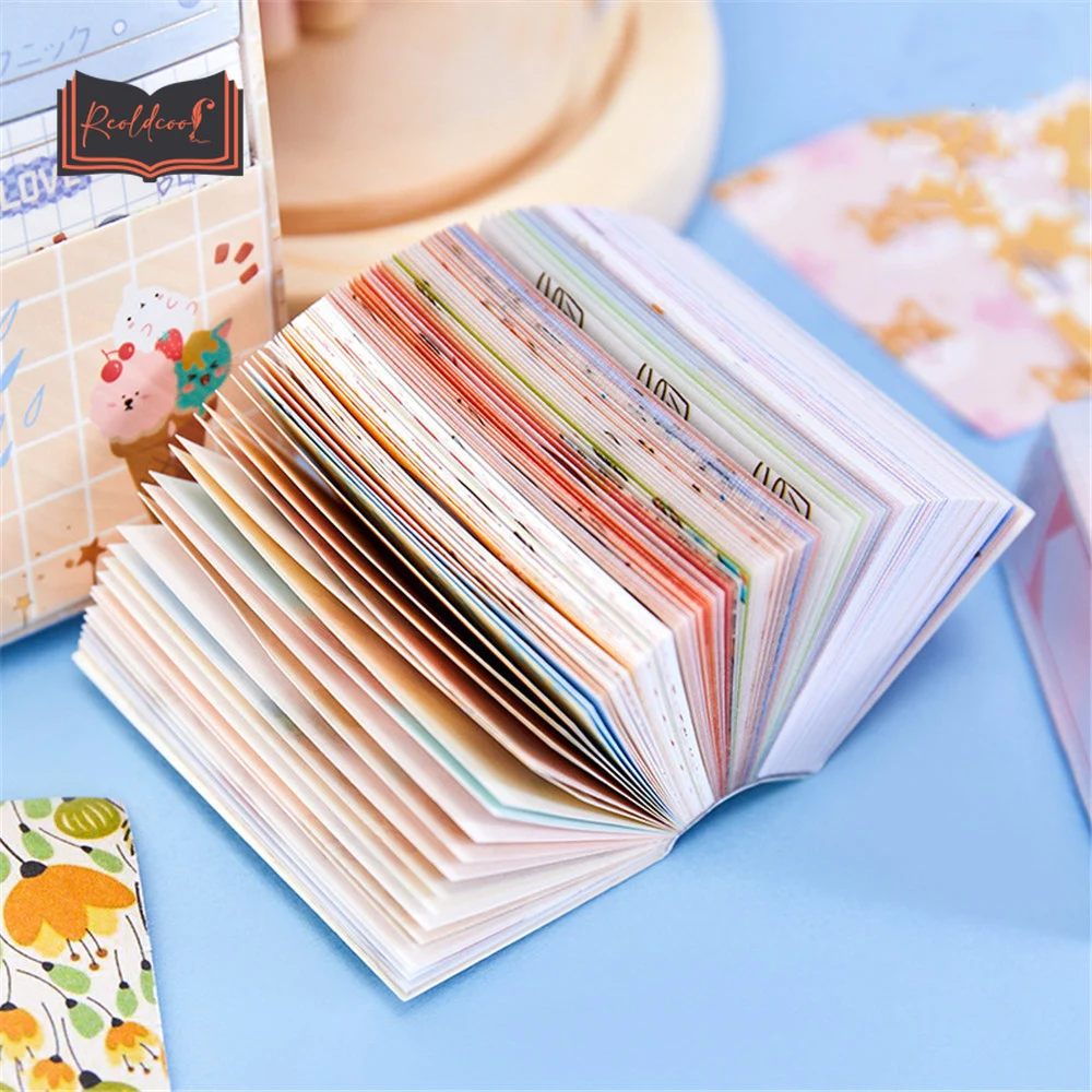 200sheets Cute Ins Style Material Paper Book DIY Scrapbooking Hand Account Memo Pads Planner Kawaii Decorations Craft | Канцтовары для
