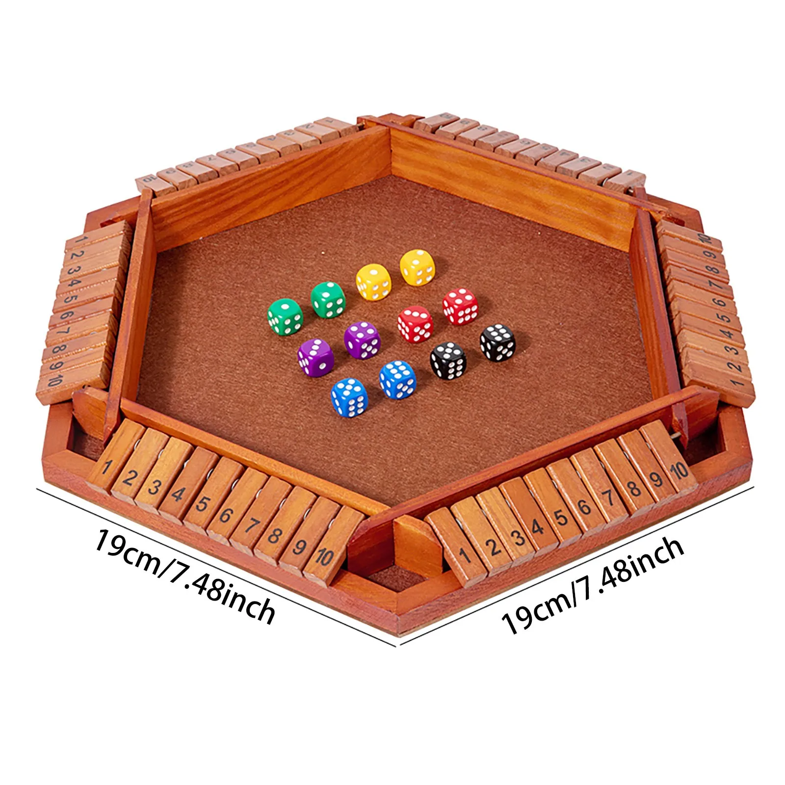Board Game With Multi-Faceted Flip Shut The Box Game 6 Player Wooden Board Math Number Games For Kids Adults Families Party Club 6