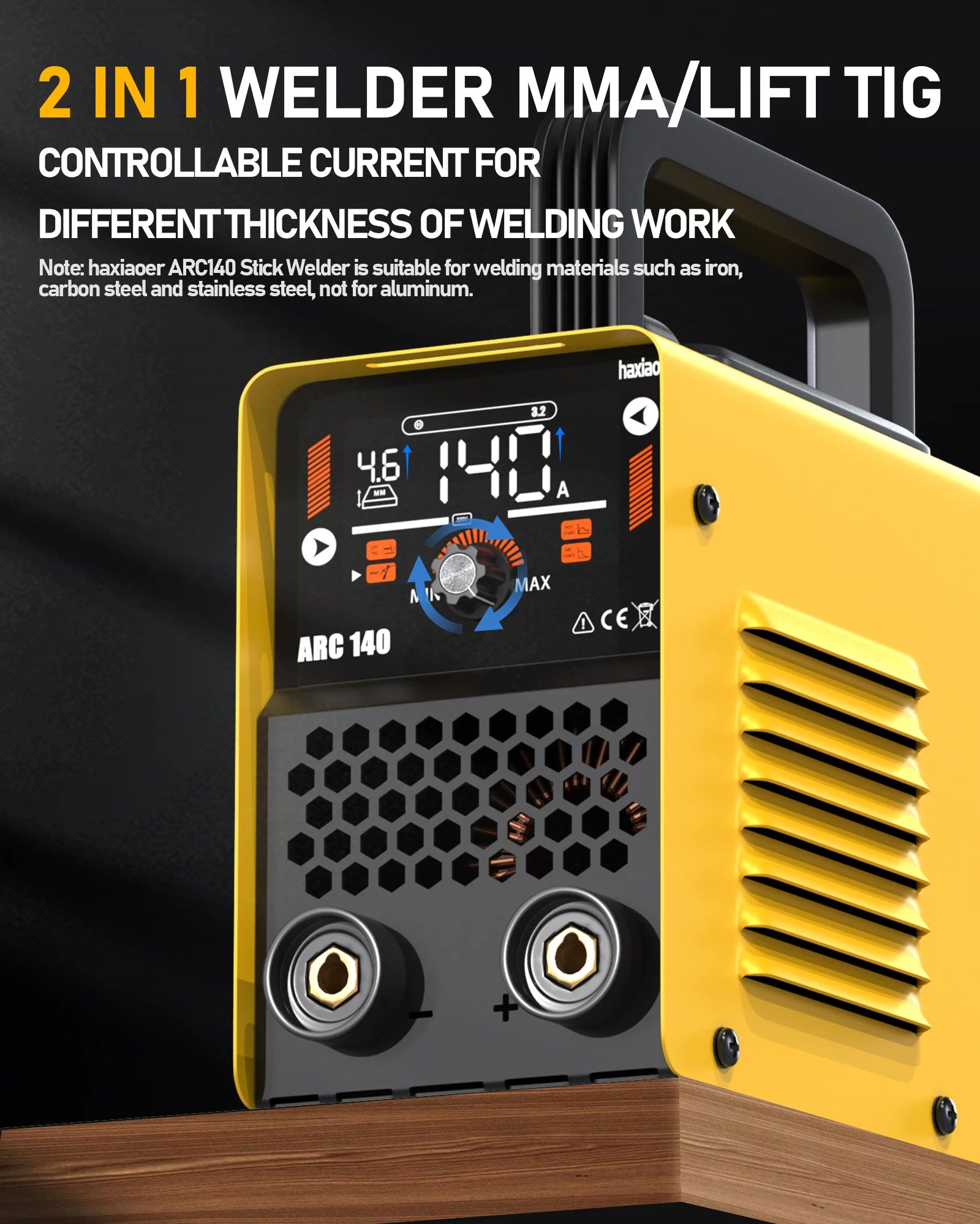 HAXIAOER ARC140 120A 110v portable professional welding machine automatically matches electrode diameter and welding thickness 3