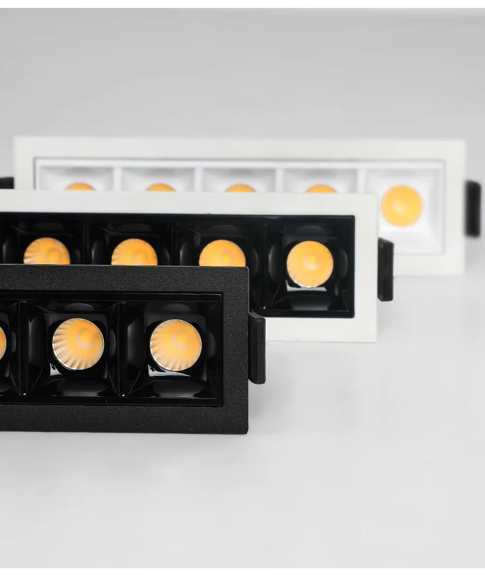 LED Downlight LED Spotlight Aluminum Recessed Square Led Ceiling Grille Light 3W6W9W15W20W30W 110V 220V