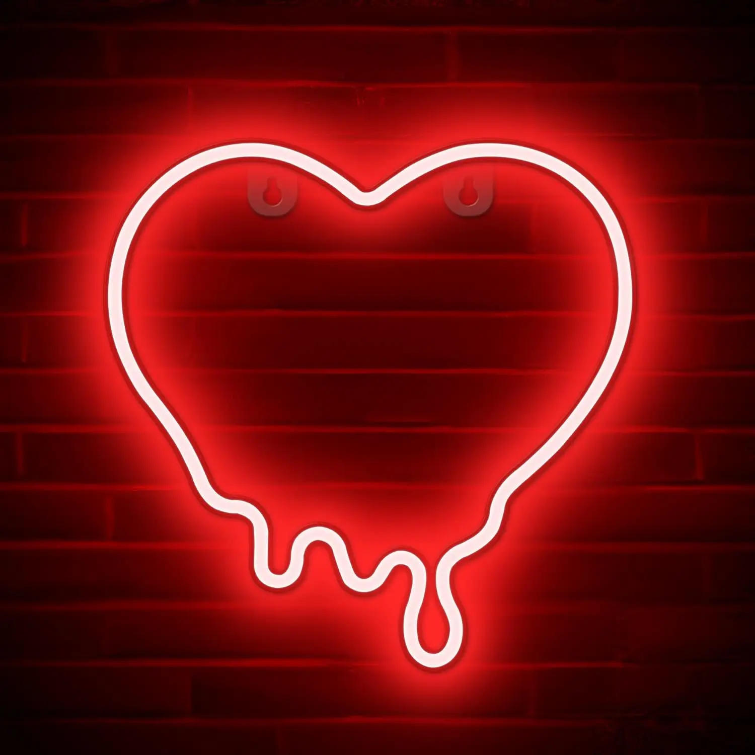 

Heart Neon Sign - Melt Heart Light for Teens/Kids/Girls Room Decor - USB Powered Neon Heart Sign with On/Off Switch - Dripping
