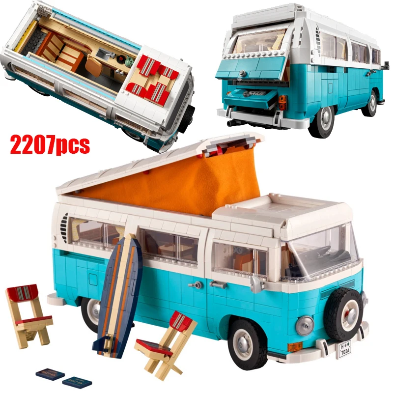 

NEW In Stock The T2 Camper Car Van Model Building Blocks Compatible 10279 DIY Bricks Toys for Children Christmas Birthday Gift