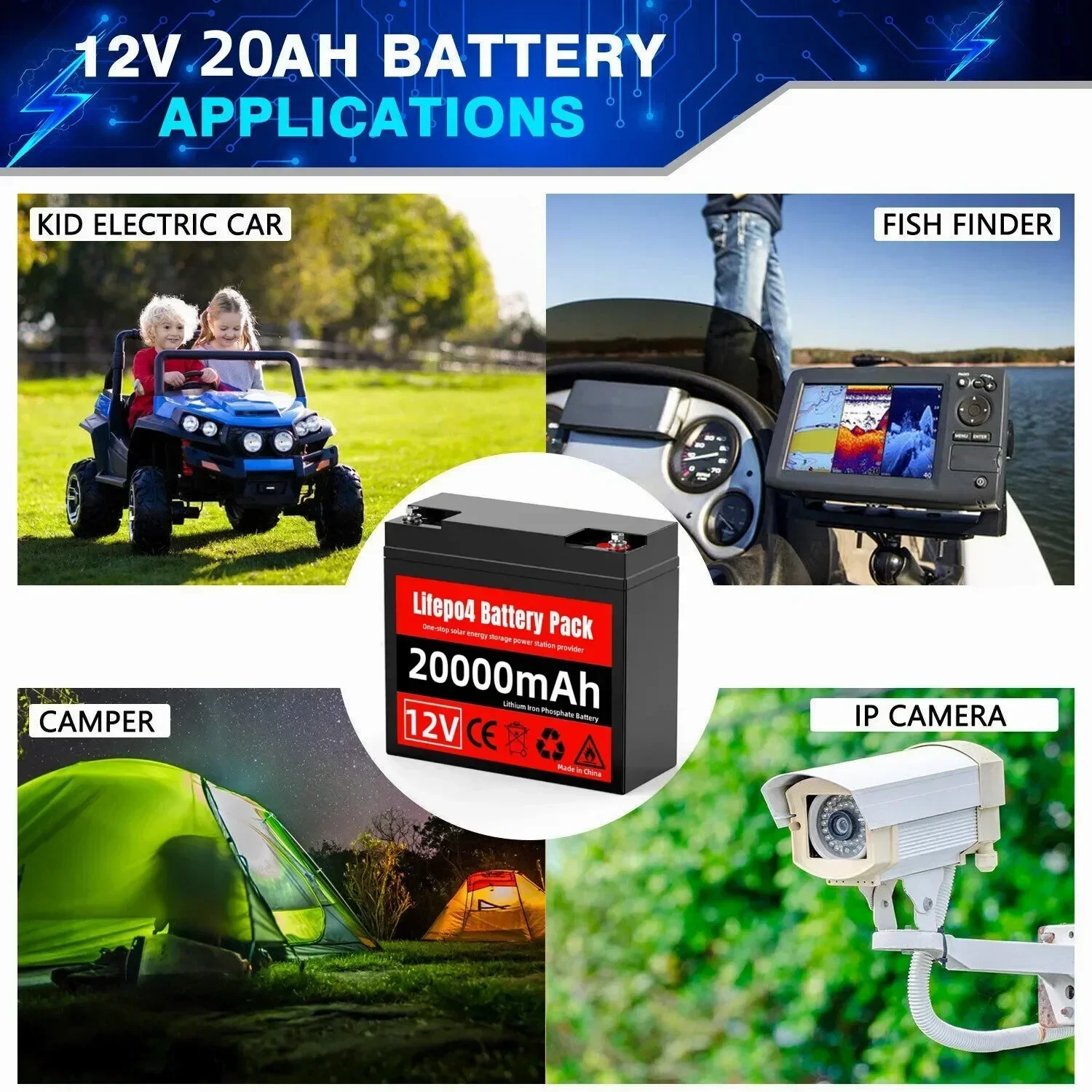 LiFePO4 baterija 12V 50Ah + Punjač 10A RC Set