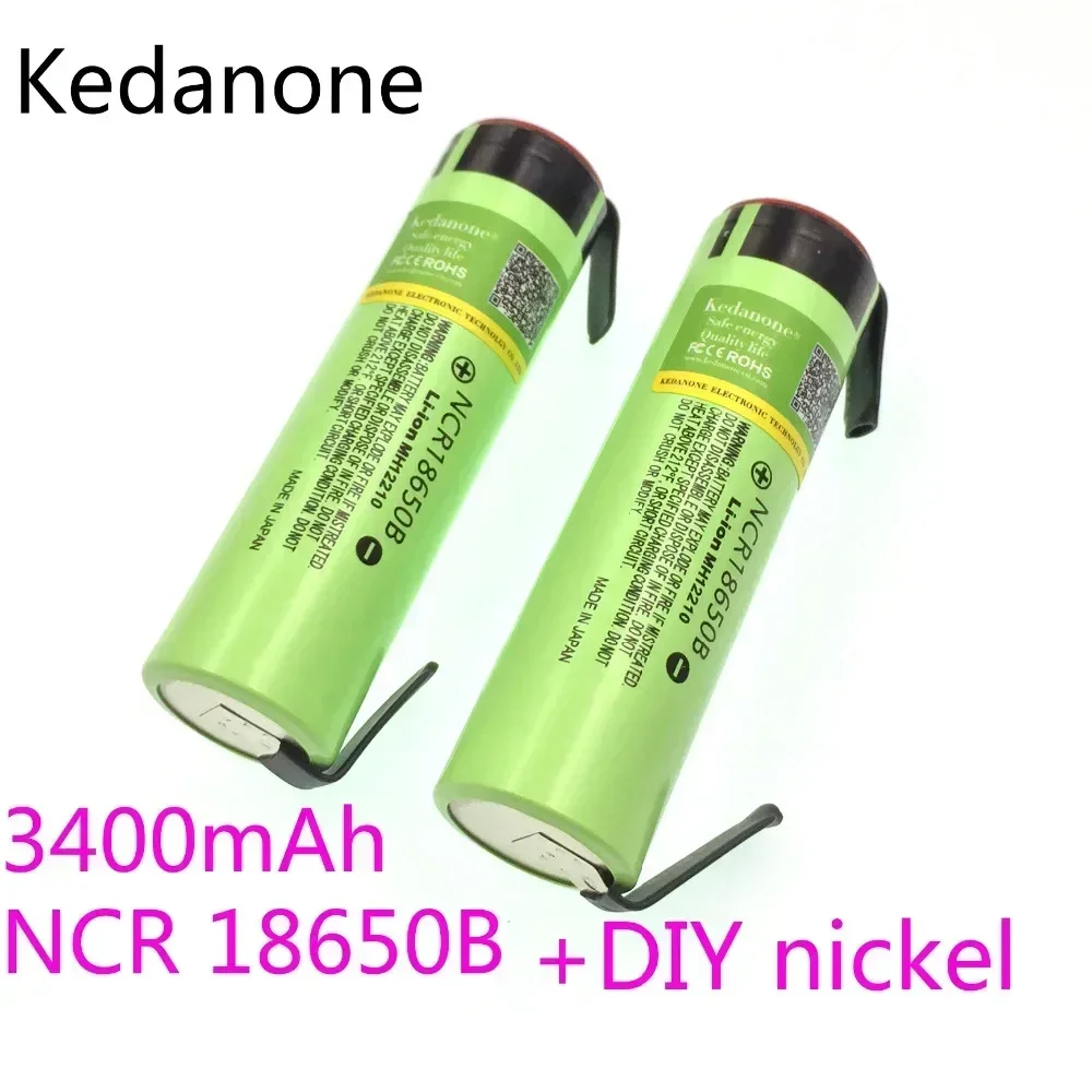 

NEW original NCR18650B 3.7V 3400mAh 18650 rechargeable lithium battery is suitable for Panasonic flashlight + DIY nickel film
