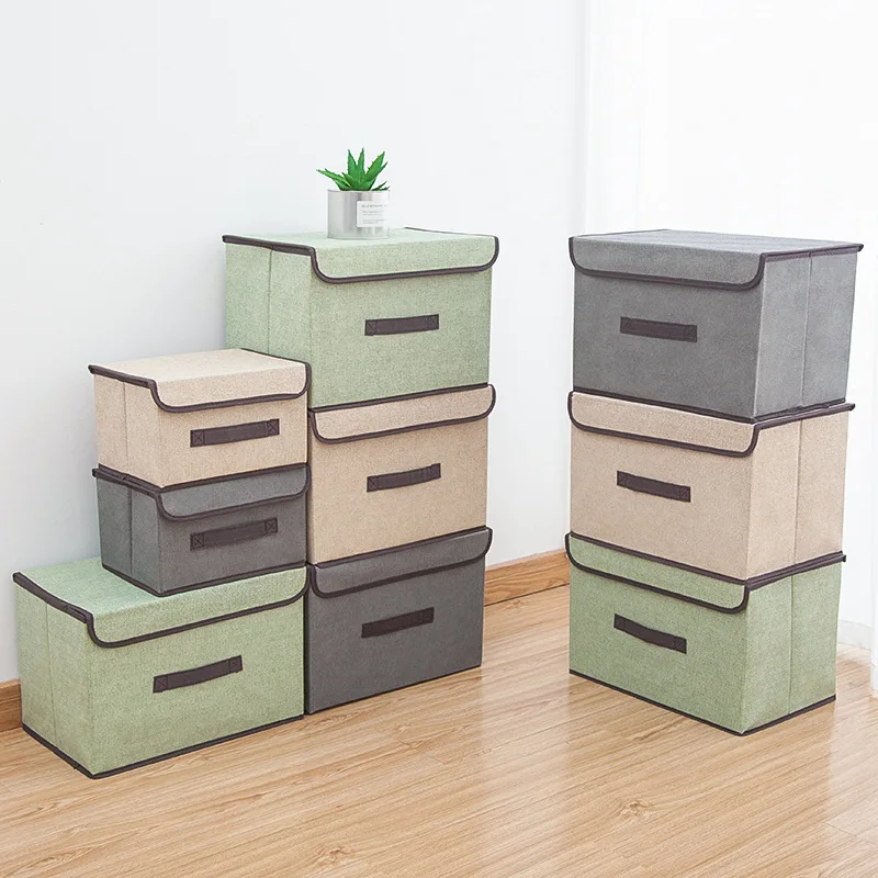 Foldable Gray Fabric Storage Box