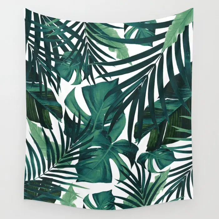 

Тропические Гобелены с узором листьев джунглей, настенные гобелены в стиле хиппи, ковры для дома, гостиной, спальни, декоративные скатерти, одеяло