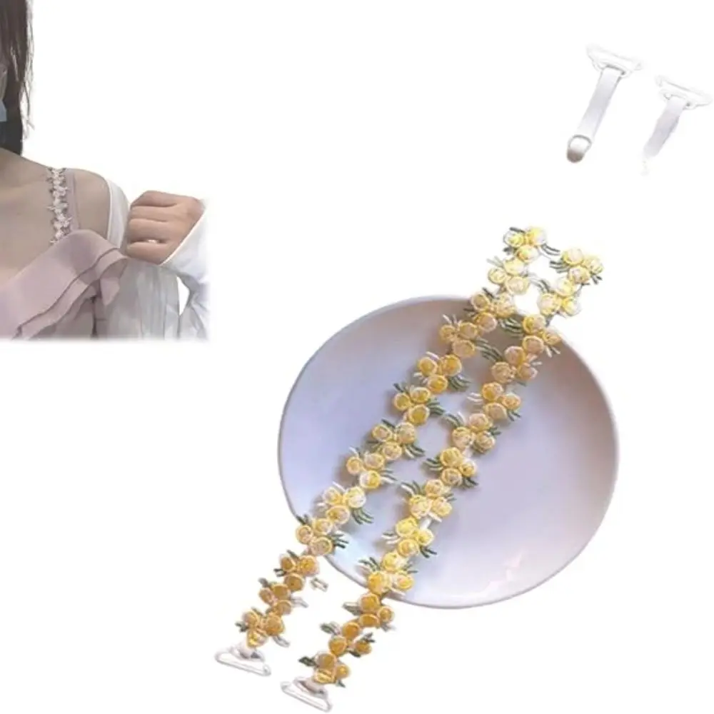 Creative Gift Removable Floral Bra Straps Anti-slip Lace Shoulder Straps Decorative Adjustable Floral Shoulder Belts bra straps,invisible bra straps