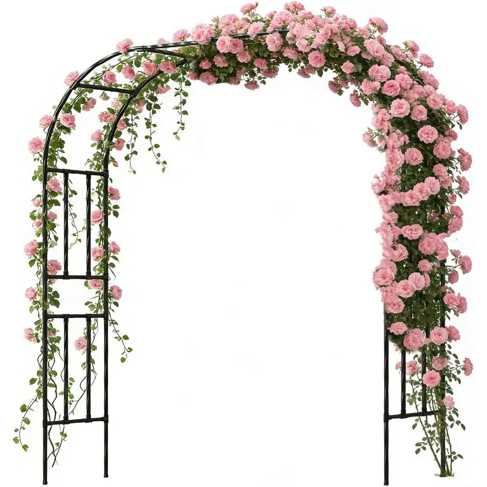 Galvanized steel garden trellis arch image 1