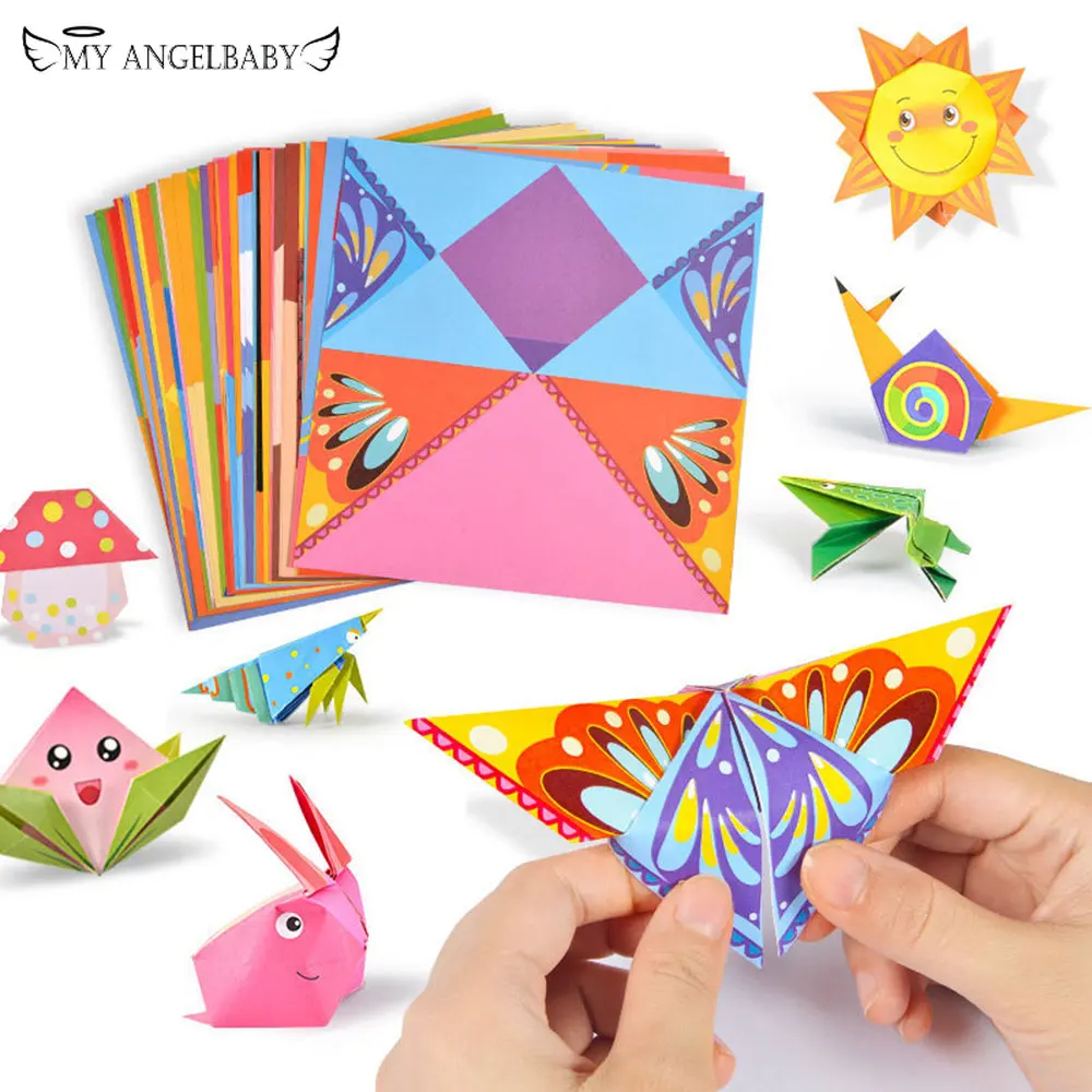 

54 Pages Montessori Toys DIY Kids Craft Toy 3D Cartoon Animal Origami Handcraft Paper Art Learning Educational Toys for Children