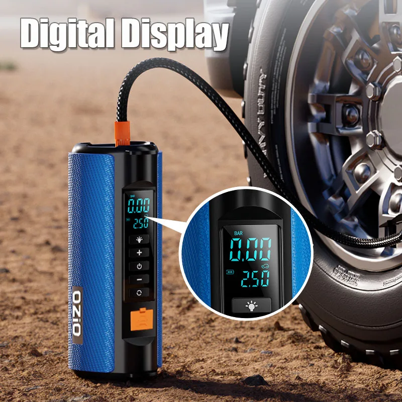 Newest Powerful 1200A Car Battery Charger 12v Portable Tire Inflator Air Compressor 12v Car Jump Starter with LED Light
