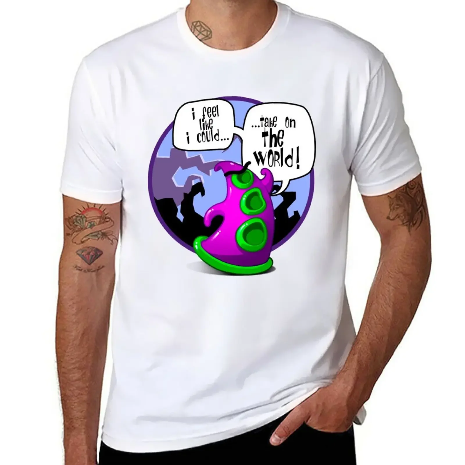 

I feel like I could ... take on THE WOLD !! T-Shirt cute tops customs design your own summer top men clothing
