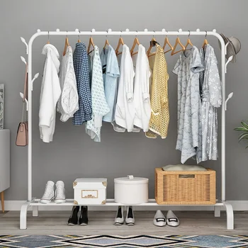 [Stock UE] Appendiabiti Scarpe Rack 154*43*105 cm Scaffale di stoccaggio da pavimento Appendiabiti Scaffale Camera da letto Appeso Rack organizzatore di borse 1