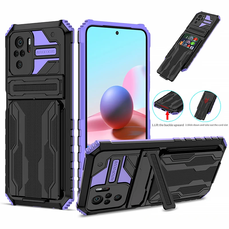 Luxury Shockproof Armor Case with Card Slot and Kickstand