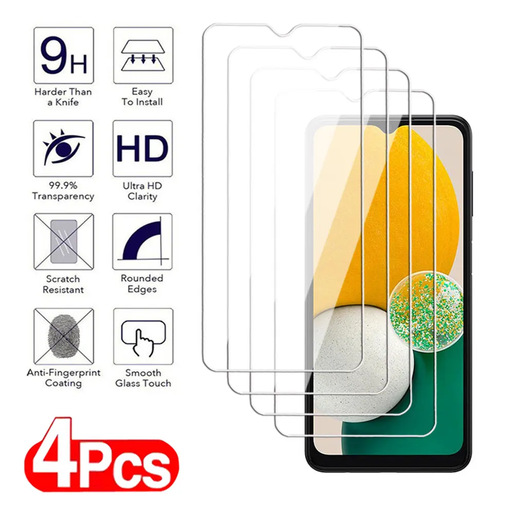 

4Pcs Full Tempered Glass For Samsung Galaxy M53 M33 M23 M13 Screen Protector A73 A53 A33 A23 A13 Transparent Protective Film