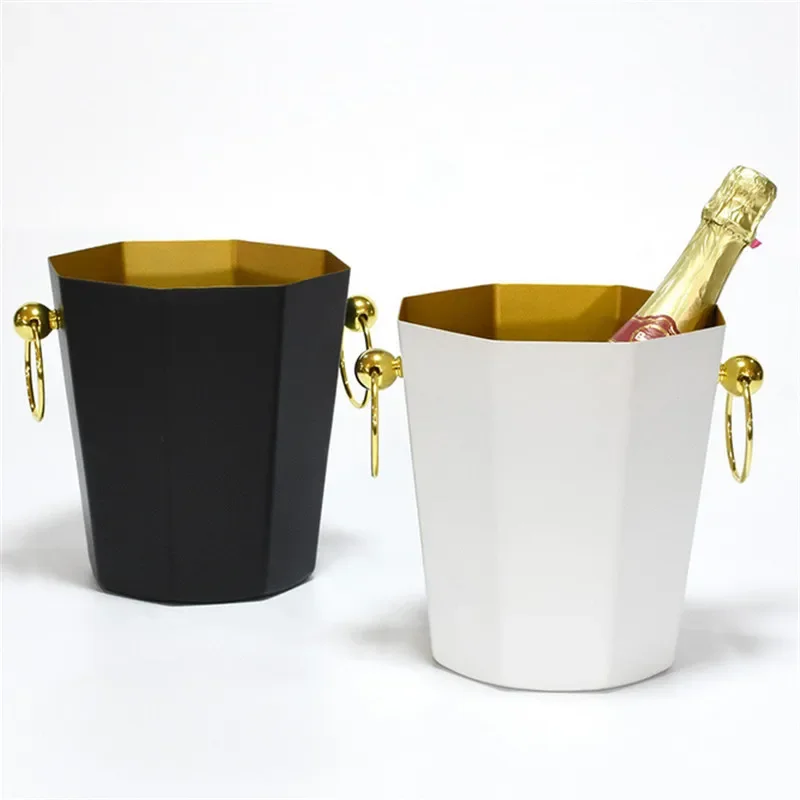 White black noble KTV Wine Bottle Cooler Beer Chiller Barrel Silver Gold European style champagne barrel deer head ice bucket