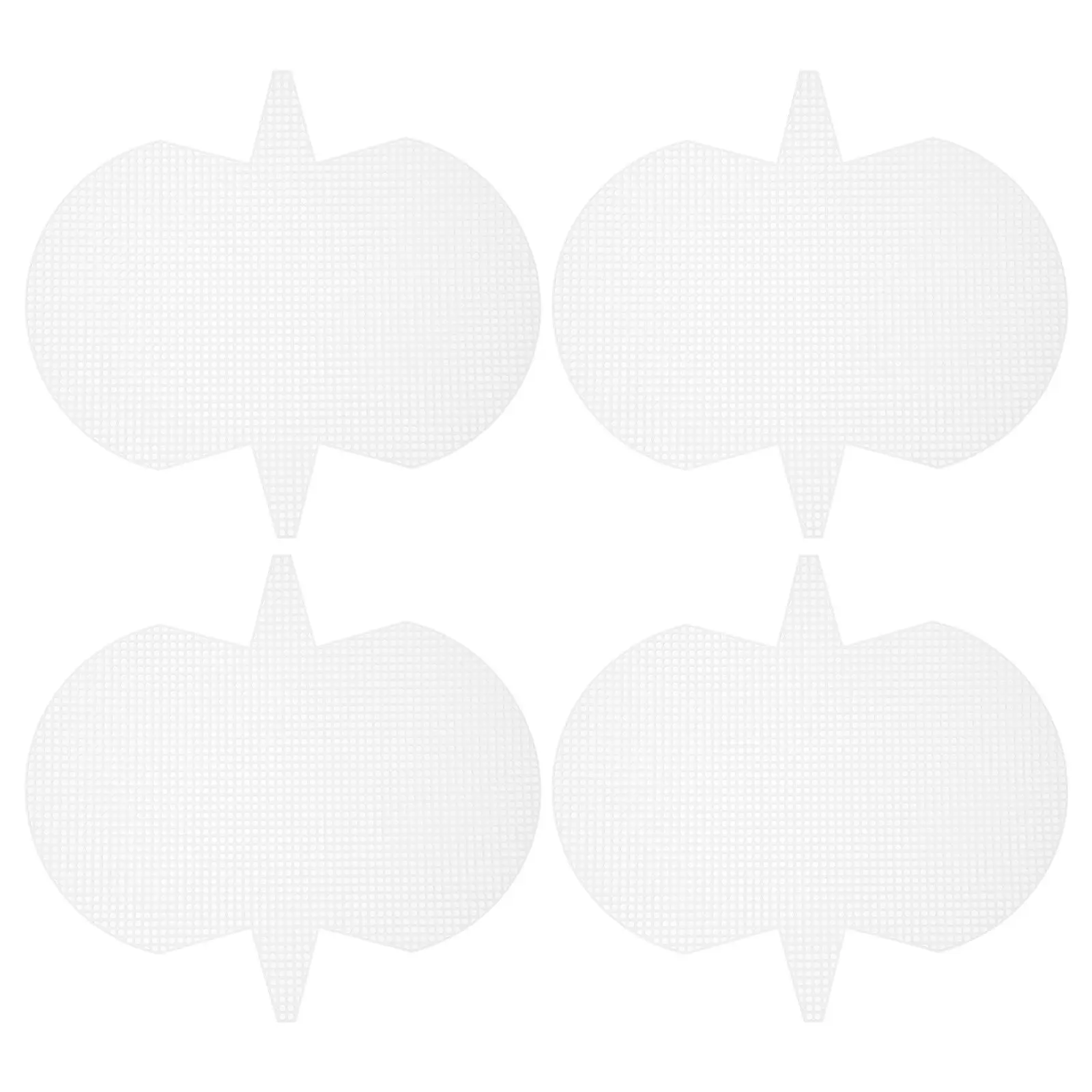 4 Pcs Crochet Canvas Cross Stitch Grid Board DIY Bag Weaving Material Kit Round White Plastic Miss