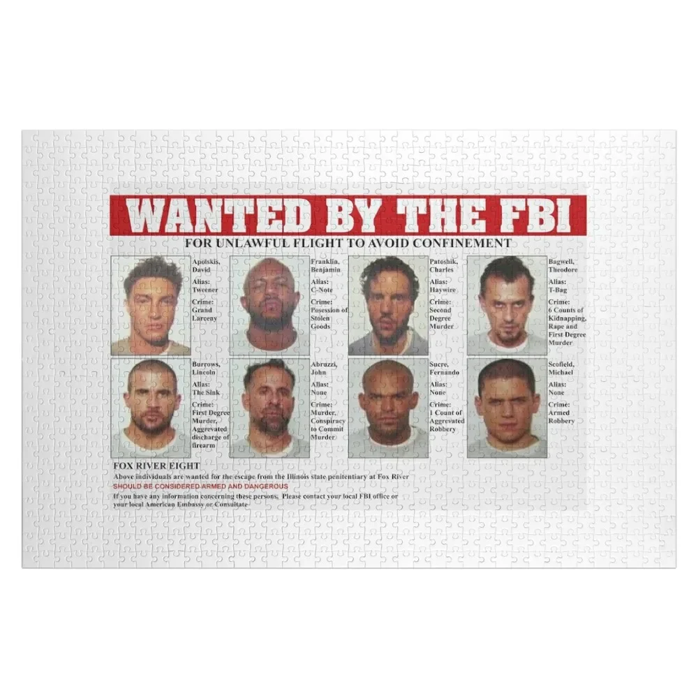 

Prison Break FBI Wanted Poster Jigsaw Puzzle Personalised Jigsaw Iq Custom Wood Puzzle