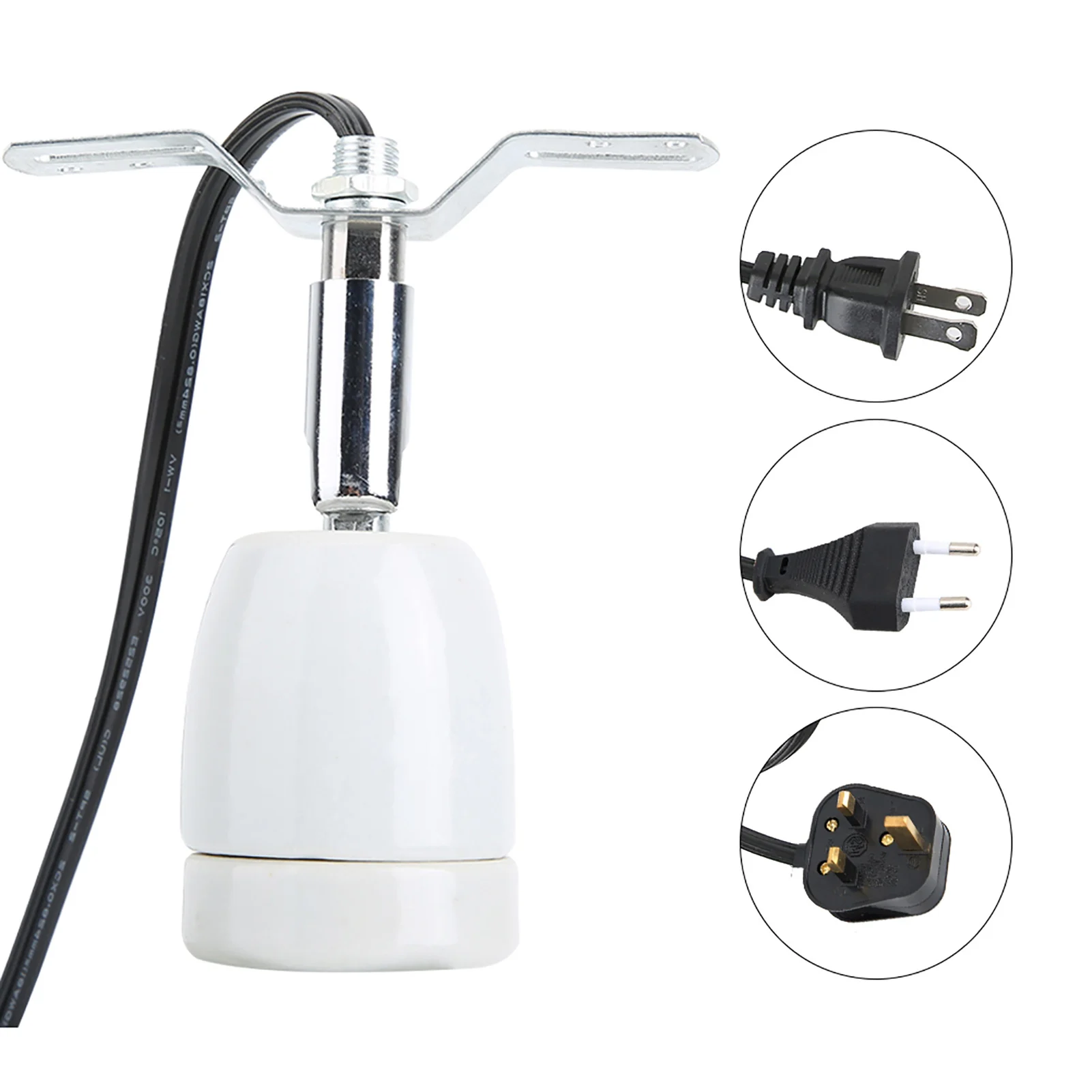 Reptile Heating Lamp Reptile Lamp Bulb Ceramic Heat Lamp Holder E27 Rotatable Reptile Pet Clip Heat Lamp Bulb Base Socket Holder 300W Socket