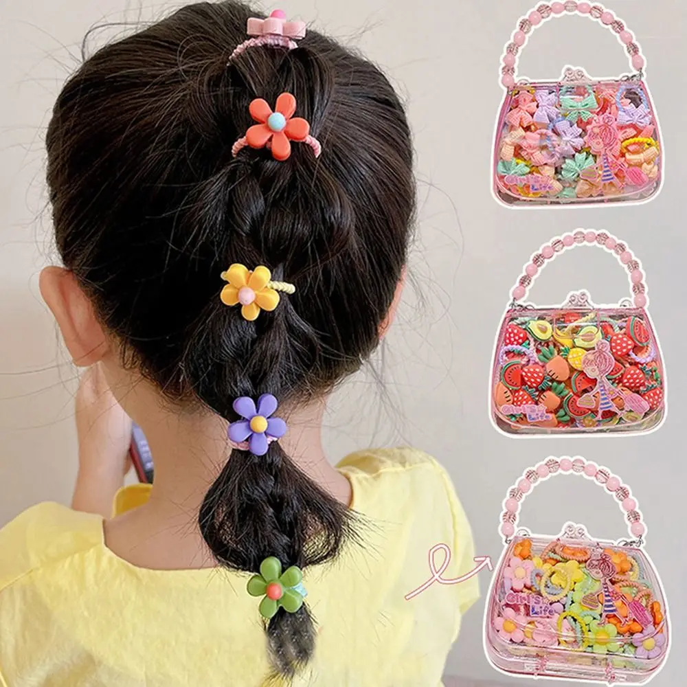 Elastic Hair Ties for Kids with Handheld Box
