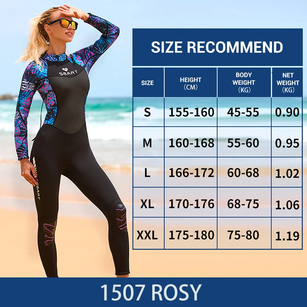 Women Shorty Wetsuit, 3mm Neoprene Wet Suits Back Zip Surfing Diving Swimming Snorkeling Suit, One-piece Full Thermal Swimsuit