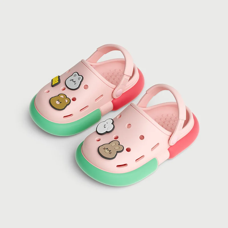 

Cute Cartoon Children Baby Shoes EVA Sole Antiskid Home Beach Hole Slides Portable Summer Kids Sandals Slippers For Boys Girls