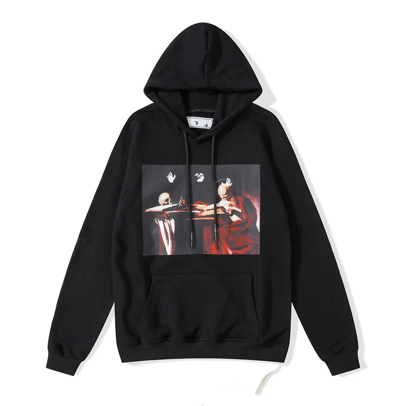 

Brand Harajuku Streetwear Couples Hoodie Religion Printing Loose 100% Cotton Sweatshirt Trendy Men Pullover Long Sleeve Coat