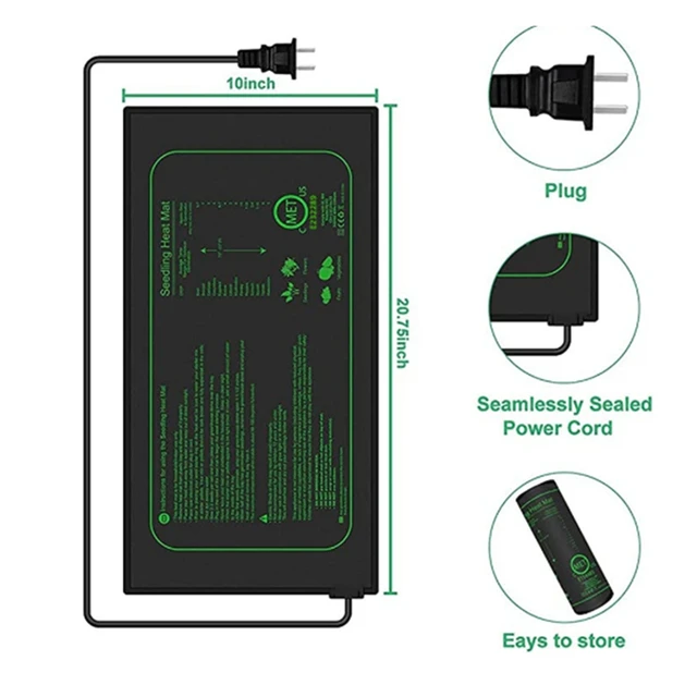Met Tanúsított Palánták Hőszőnyeg Vízálló Tartós Hőszőnyegek Csírázó Állomás Hő Szőnyeg Meleg Hidroponikus Fűtőpad Amerikai Dugó - Image 6