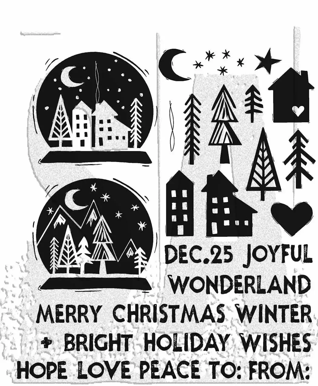 2023 Ottobre New Christmas Festive Print Snowglobes Trees Clear Timbri Scrapbooking Per Fai Da Te Biglietto Di Auguri Di Carta No Dies