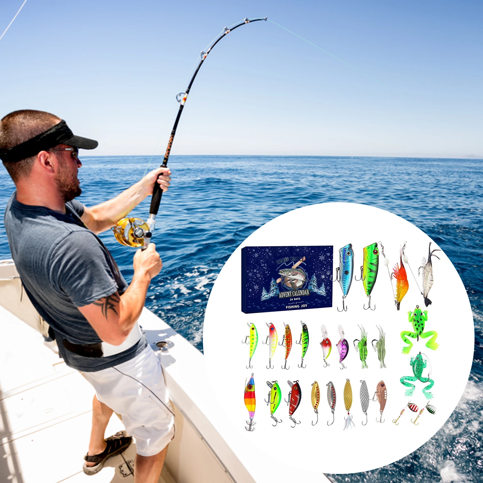 2025 Fishing Advent Calendar Christmas Countdown Calendar Fishing Lure Advent Calendar Xmas Fishing Gift for Fisherman
