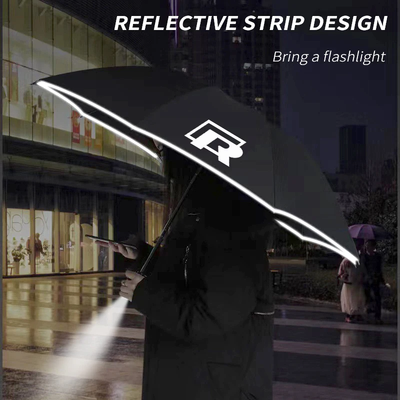Car Led Light Automatic Folding Windproof Sunshade Umbrella for Volkswagen R Tiguan Arteon Polo Magotan Touareg GTI Golf Passat