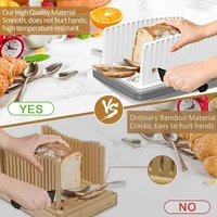 1PC Bread Slicer Foldable Baking Toast Slicer With Crumb Tray Bread Slicer Cutter Mold Maker Slicing Loaf Kitchen Tools 4