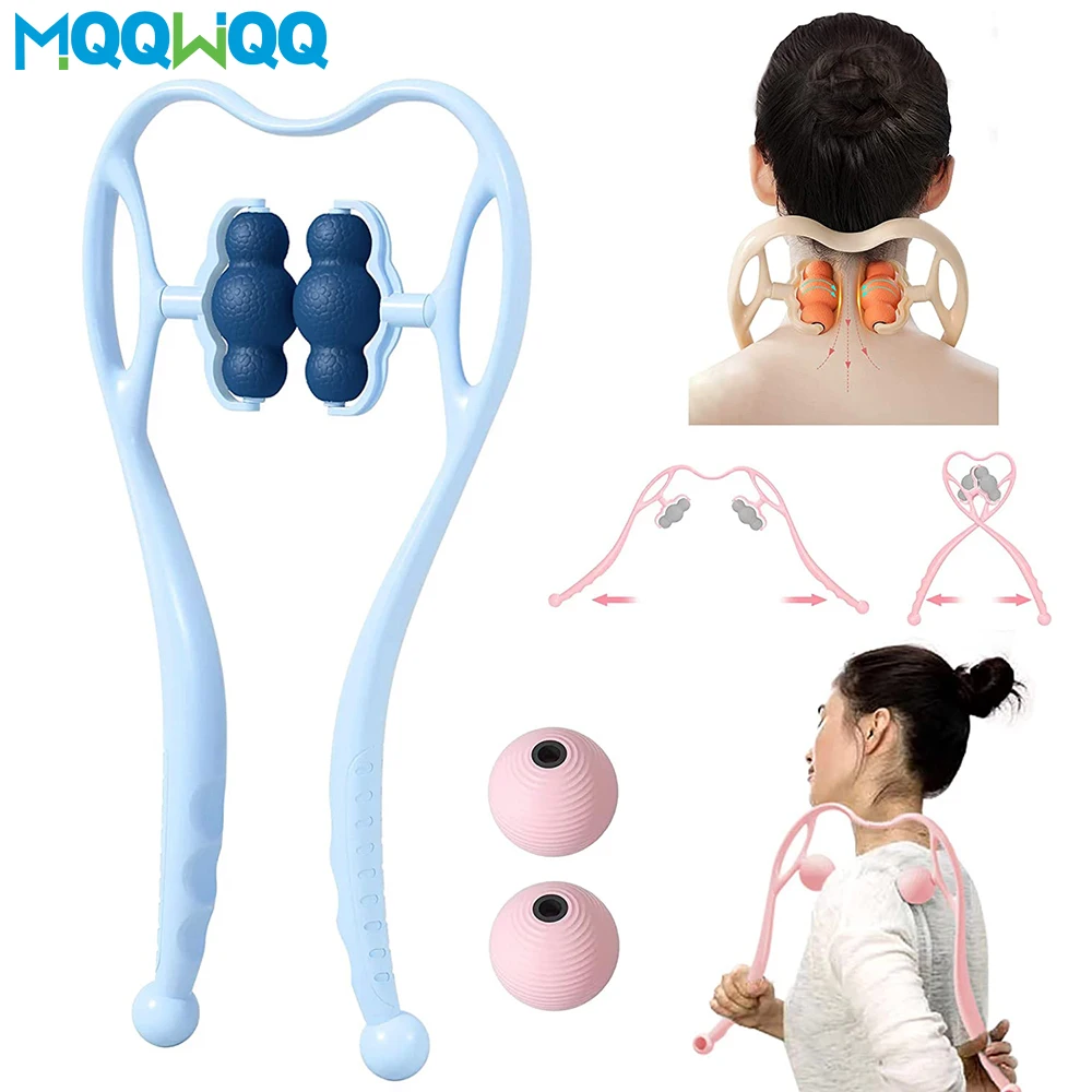 6-wheel Neck Massager Handheld Shoulder Aids With Ball Shiatsu Deep Muscle Relaxation Massage Pain Relief Roller Massage Tool 5pcs wheels 3d printer miniature bearings 603zz 608zz 623zz 624zz 625zz 685zz 688zz wheel multiple deep groove ball bearing