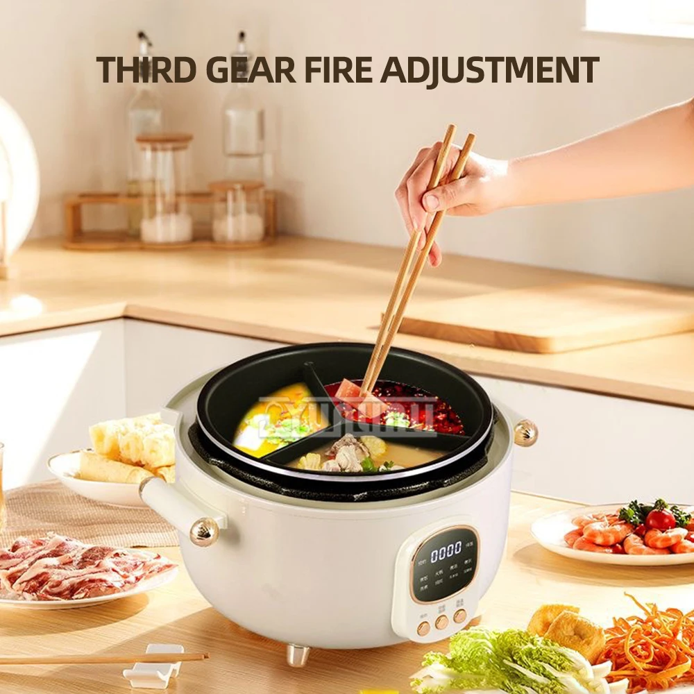 Household Multifunctional Rice Cooker Electric Intelligence Pressure Cooker Three-compartment Hot Pot