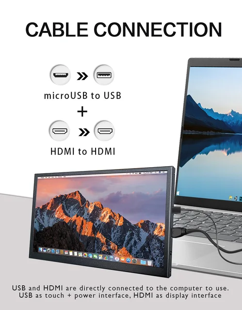 Portable Pc Monitor Touch Screen 10 Inch Portable Monitor Touch