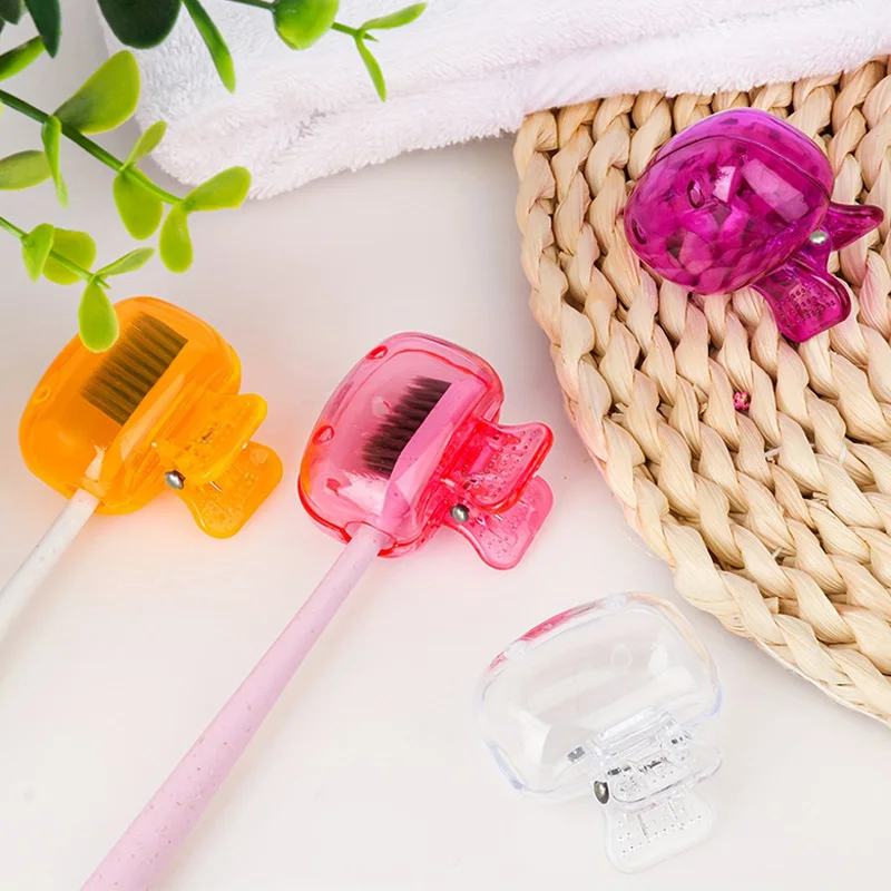 5PCS Toothbrushes Storage Clip Dustproof Cap Household Travel Essential Toothbrush Protective Portable Plastic Toothbrush Case