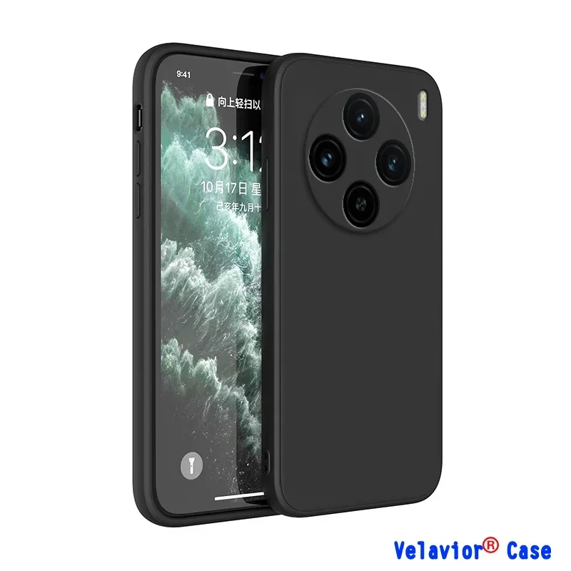 

Case for VIVO X100 Square Liquid Silicone Soft Shockproof for X100Pro 5G VIVO X100 Back Cover Funda Original Mobile Phone Shell