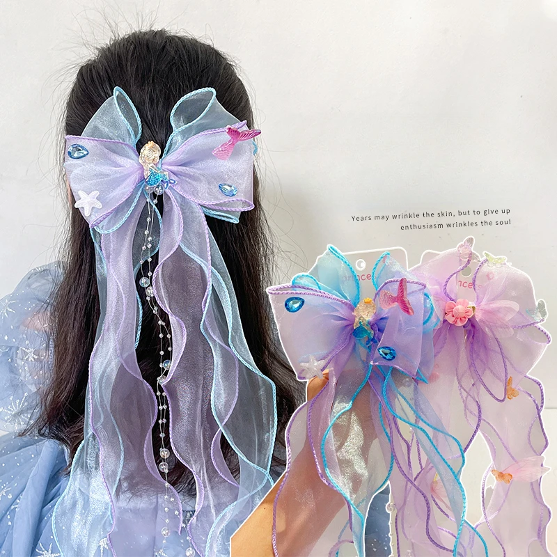 2026 Neuer Koreanischer Stil Mädchen-Haarband mit Quasten und Schmetterlingen, Elegantes Haaraccessoire für Mädchen