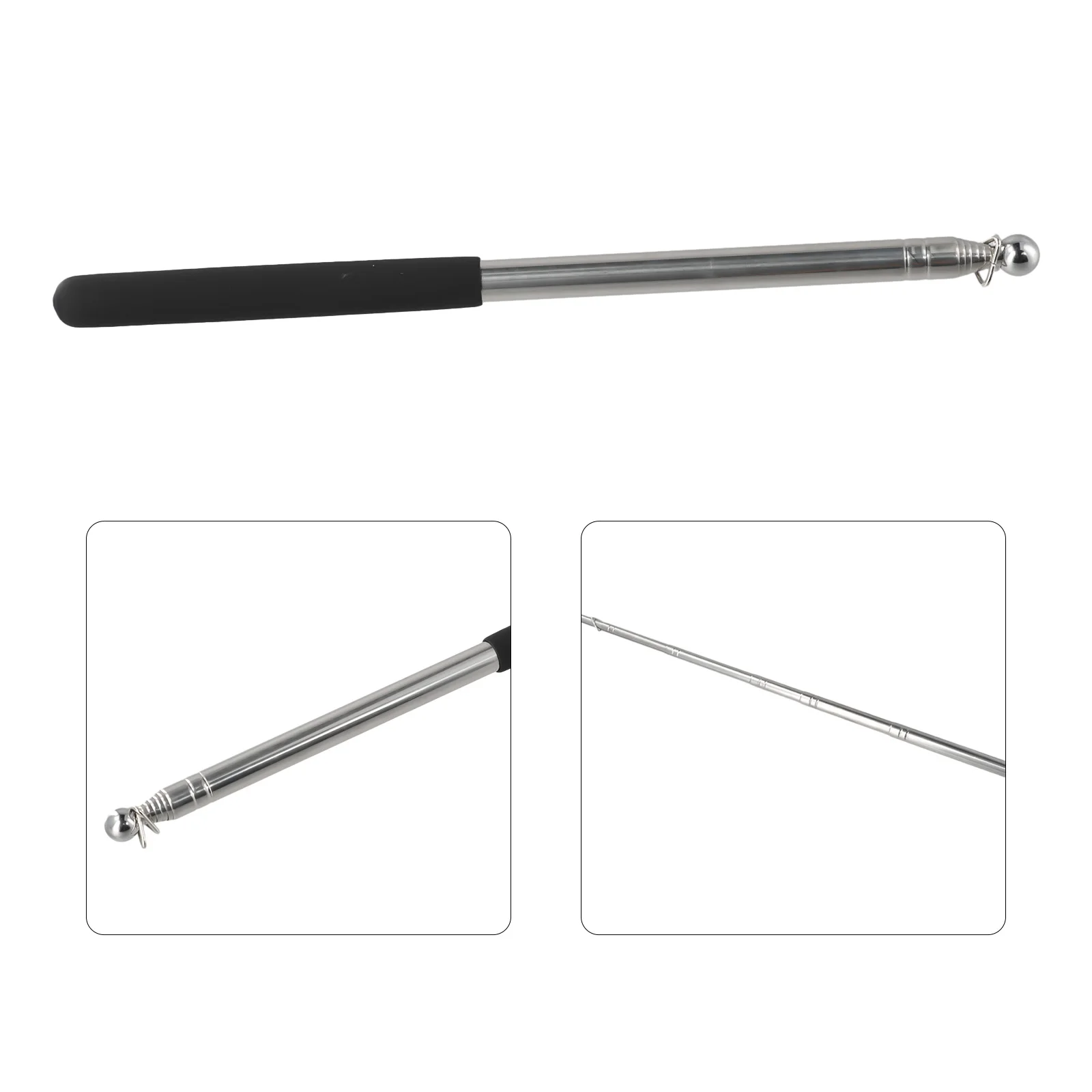 Telescopic Flagpole 1.6M Stainless Steel Sponge Handle Portable Flag Waving Teaching Pointer