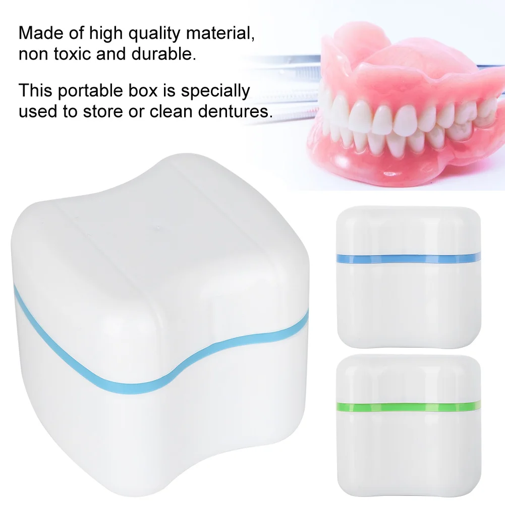 Piccola Protesi Portatile Resistente All'Acqua Custodia Per La Pulizia Dei Denti Finti Con Contenitore Per Filtro Contenitore Per Apparecchi Dentali