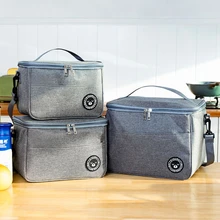  3 Sizes Portable Insulated Lunch Bag Large Capacity Work Picnic Pouch Thermal Cooler Fridge Bags Food Carrier With Should Strap 