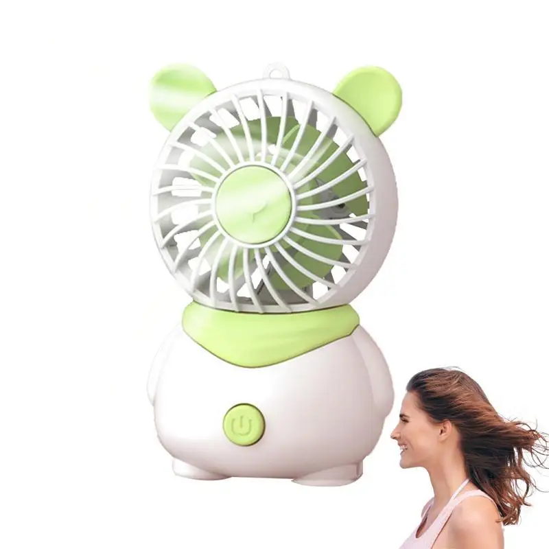 

Cute Desk Fan Small Portable Fan Handheld Pig Design 4 Fan Leaves USB Rechargeable Quiet Table Fan For Home Table Handheld