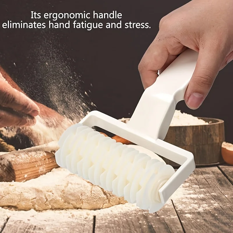 1pc Dough Mesh Roller Knife - Smooth-edged Plastic Pastry Seal,  Cookie and Pastry Baking Mesh Knife - Kitchen Baking Tool