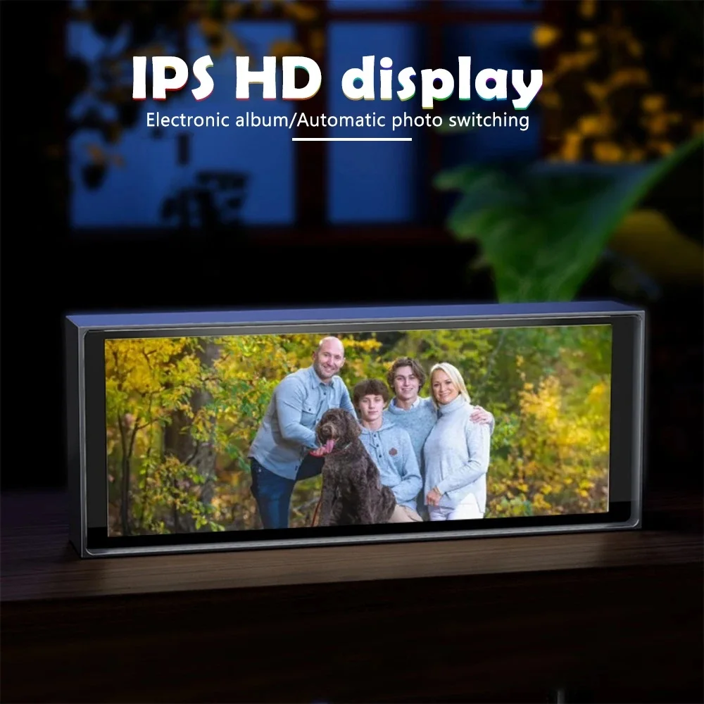 Smart Quantum Clock Night Light with APP - Digital Photo Frame, Touchscreen Weather Calendar Display for Gaming Room/Home Decor view 3