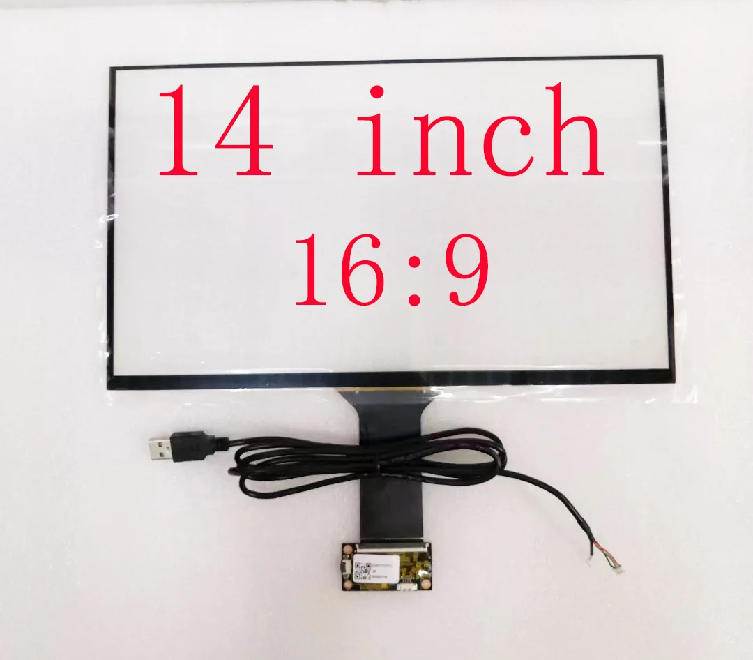 Usb Capacitivo Touch Screen Sensor Painel de Vidro Digitalizador para Monitor de Computador 10 Dedos Suporta Raspberry pi Win7 10 Dedos 14